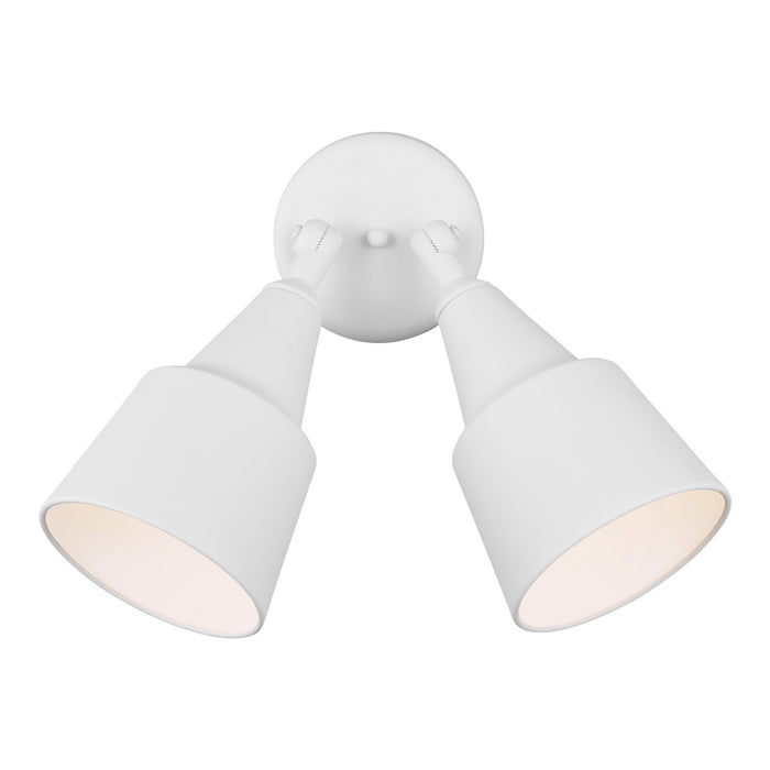 Flood Light Two Light Adjustable Swivel Flood Light in White