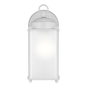 New Castle 10.25" Satin Etched Glass Outdoor Wall Lantern in White