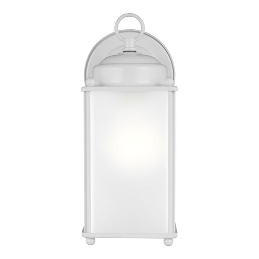 New Castle 10.25" Satin Etched Glass Outdoor Wall Lantern in White