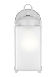 New Castle 10.25" Satin Etched Glass Outdoor Wall Lantern in White