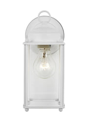 New Castle 10.25" Clear Glass Outdoor Wall Lantern in White
