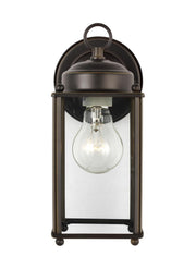 New Castle 10.25" Clear Glass Outdoor Wall Lantern in Antique Bronze