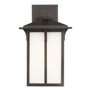 Tomek 14" Etched Glass Outdoor Wall Lantern in Antique Bronze