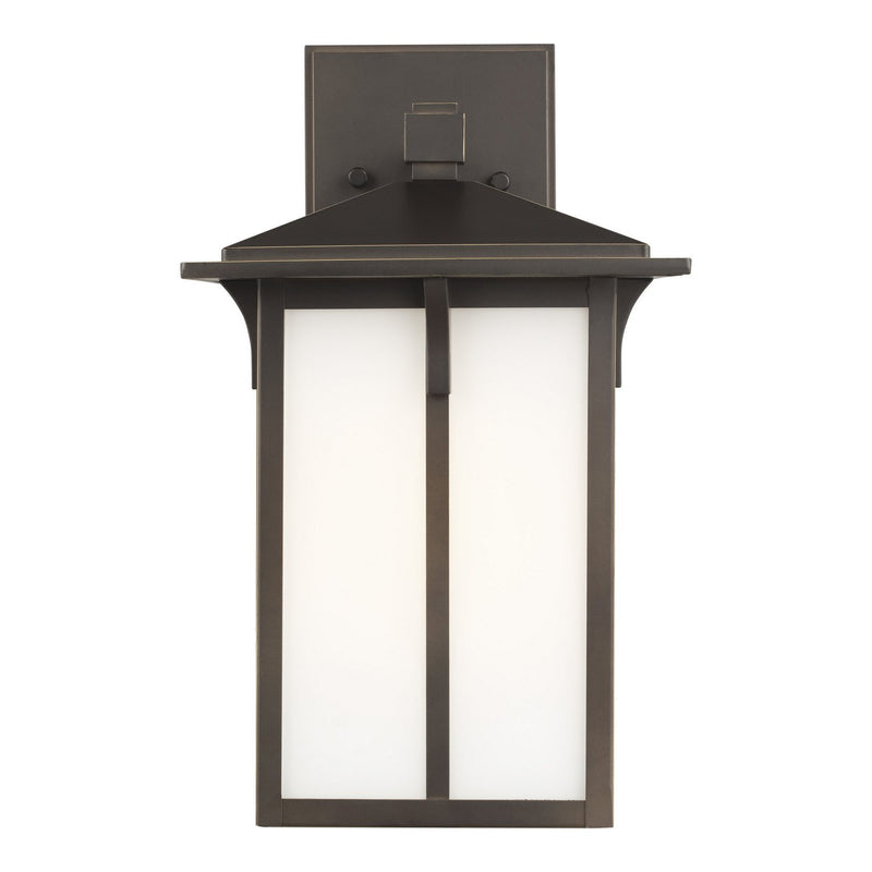 Tomek 14" Etched Glass Outdoor Wall Lantern in Antique Bronze