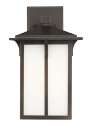 Tomek 14" Etched Glass Outdoor Wall Lantern in Antique Bronze