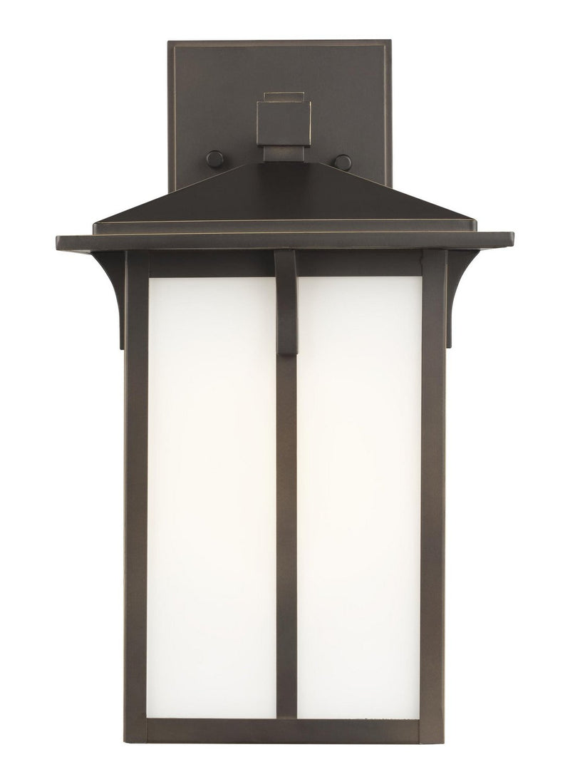 Tomek 14" Etched Glass Outdoor Wall Lantern in Antique Bronze