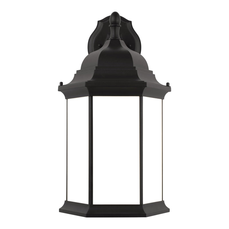 Sevier 23.25" Satin Etched Outdoor Wall Lantern in Black