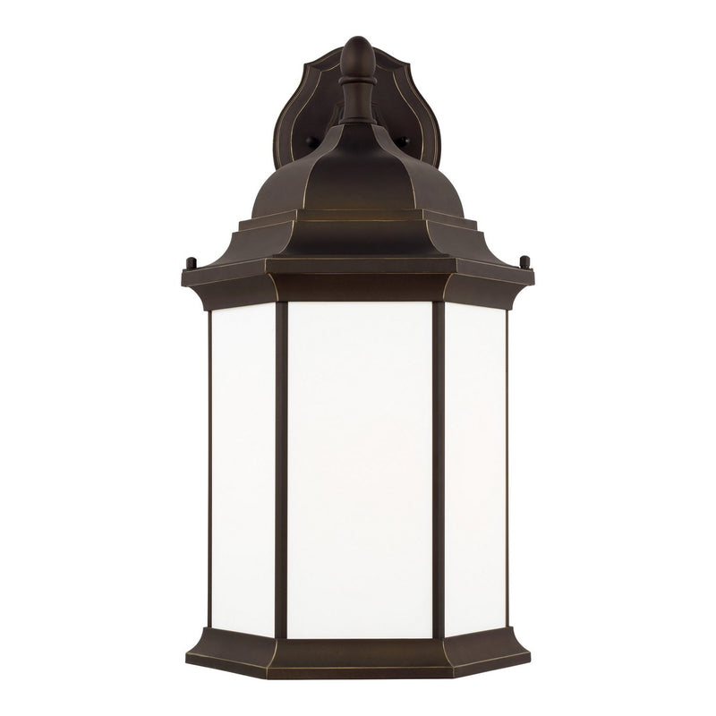 Sevier 23.25" Satin Etched Outdoor Wall Lantern in Antique Bronze