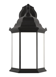 Sevier 23.25" Satin Etched Outdoor Wall Lantern in Black