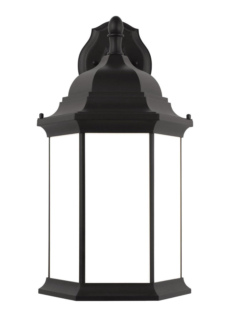 Sevier 23.25" Satin Etched Outdoor Wall Lantern in Black