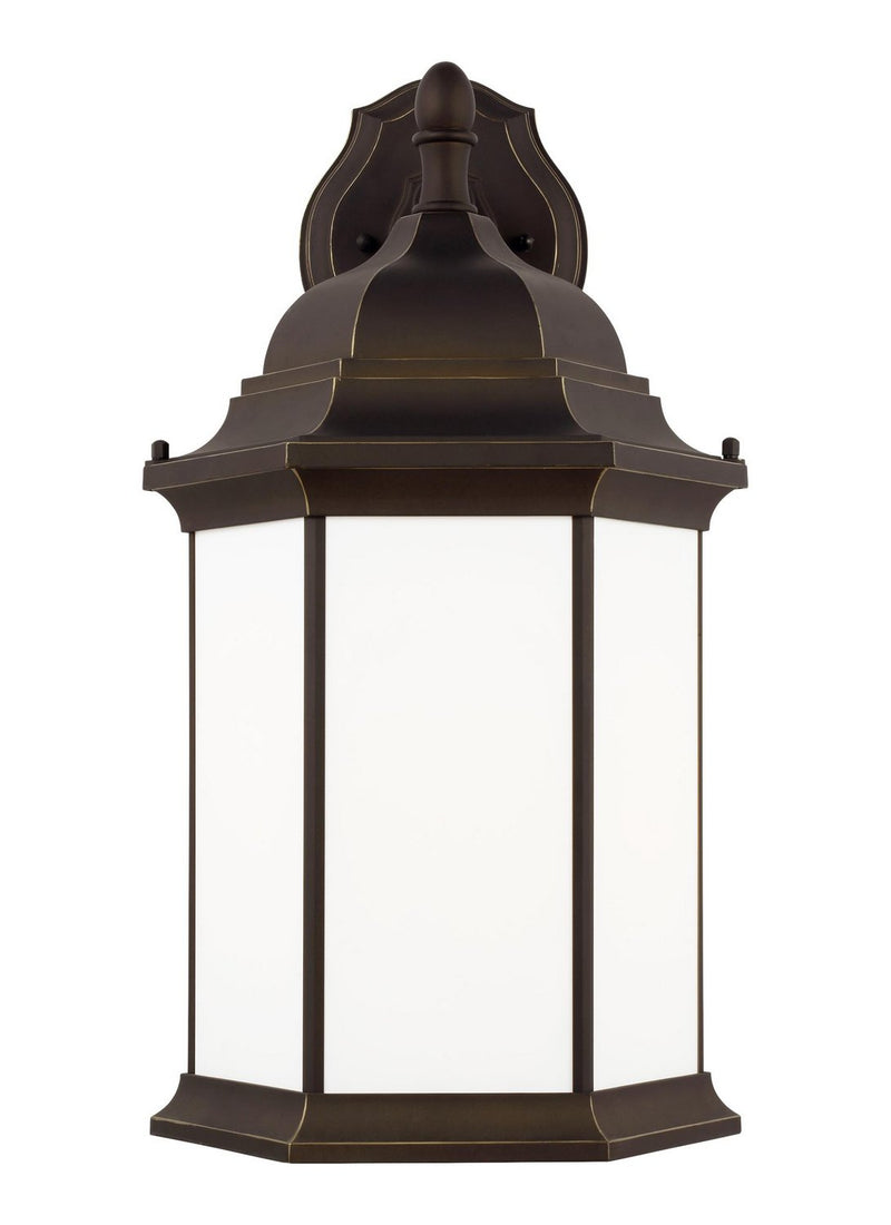 Sevier 23.25" Satin Etched Outdoor Wall Lantern in Antique Bronze