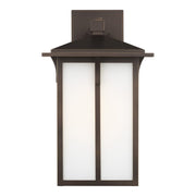 Tomek 18" Etched Glass Outdoor Wall Lantern in Antique Bronze
