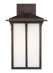 Tomek 18" Etched Glass Outdoor Wall Lantern in Antique Bronze