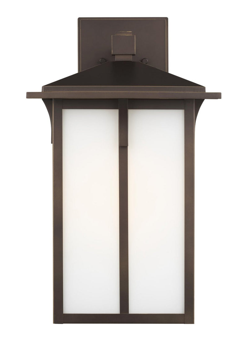 Tomek 18" Etched Glass Outdoor Wall Lantern in Antique Bronze