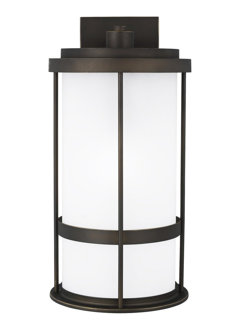 Wilburn Large Outdoor Wall Lantern 8790901D in Antique Bronze