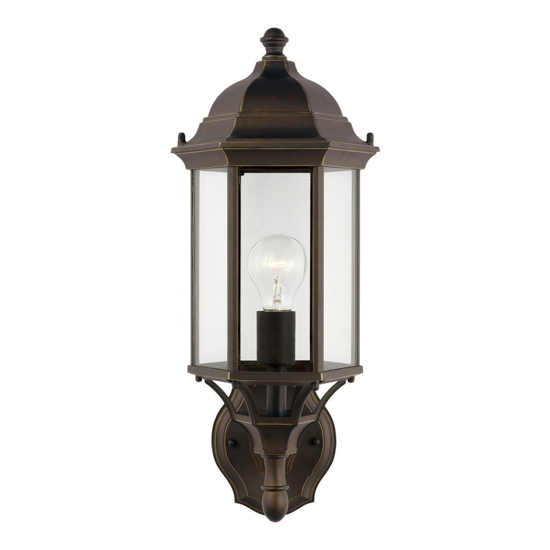 Sevier 19.38" Clear Glass Outdoor Wall Lantern in Antique Bronze
