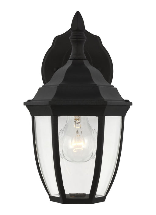 Bakersville 11" Clear Beveled Outdoor Wall Lantern in Black