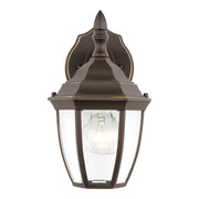 Bakersville 11" Clear Beveled Outdoor Wall Lantern in Antique Bronze
