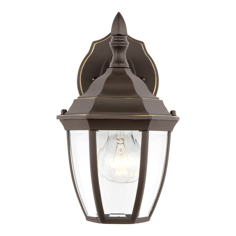Bakersville 11" Clear Beveled Outdoor Wall Lantern in Antique Bronze