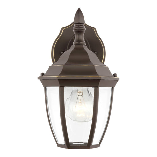 Bakersville 11" Clear Beveled Outdoor Wall Lantern in Antique Bronze