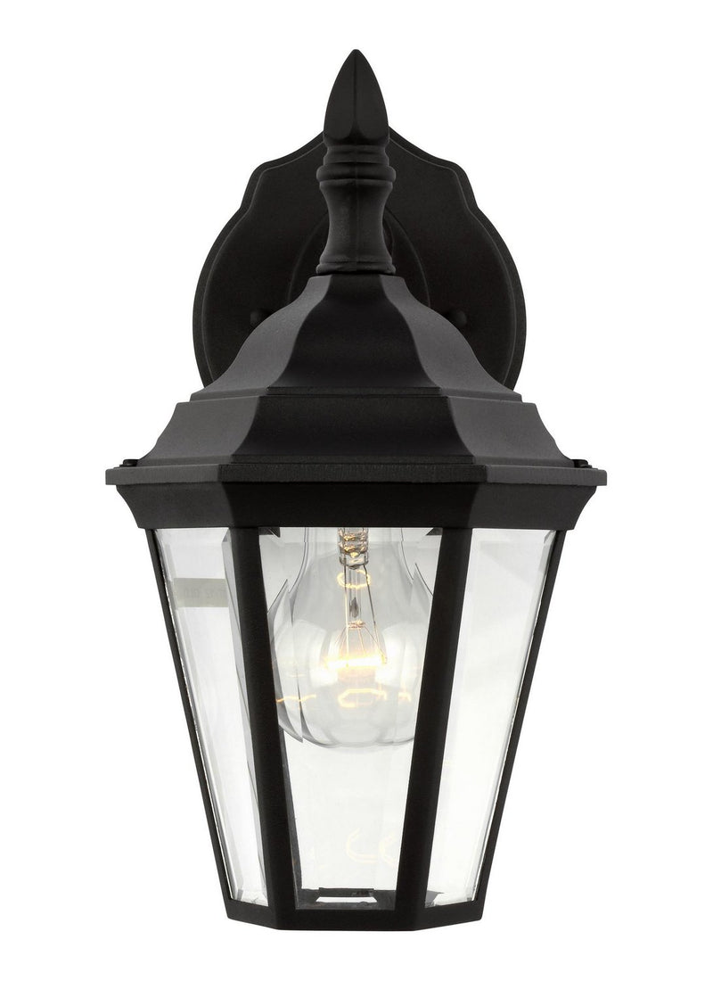 Bakersville 11" Clear Beveled Outdoor Wall Lantern 88937 in Black