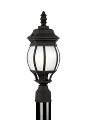 Wynfield Frosted Outdoor Post Light in Black