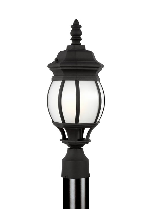 Wynfield Frosted Outdoor Post Light in Black