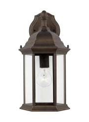 Sevier 15.88" Clear Glass Outdoor Wall Lantern in Antique Bronze