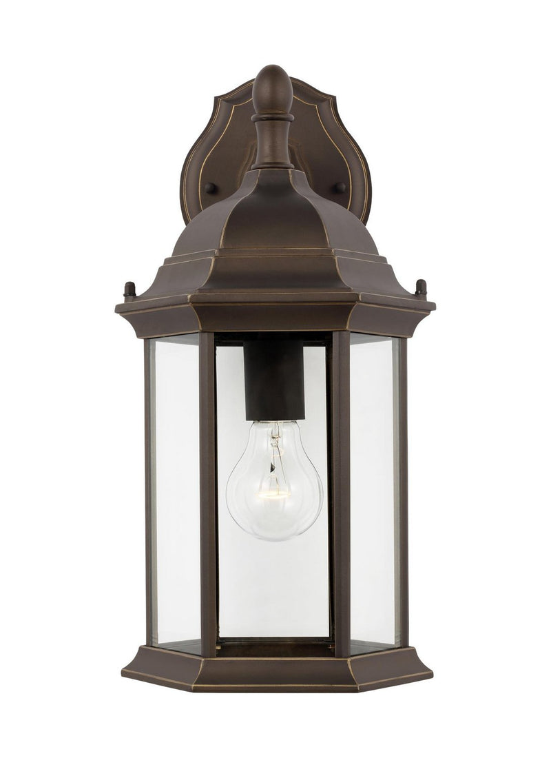 Sevier 15.88" Clear Glass Outdoor Wall Lantern in Antique Bronze