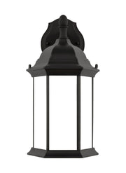 Sevier 15.88" Satin Etched Outdoor Wall Lantern in Black