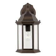 Sevier 15.88" Satin Etched Outdoor Wall Lantern in Antique Bronze