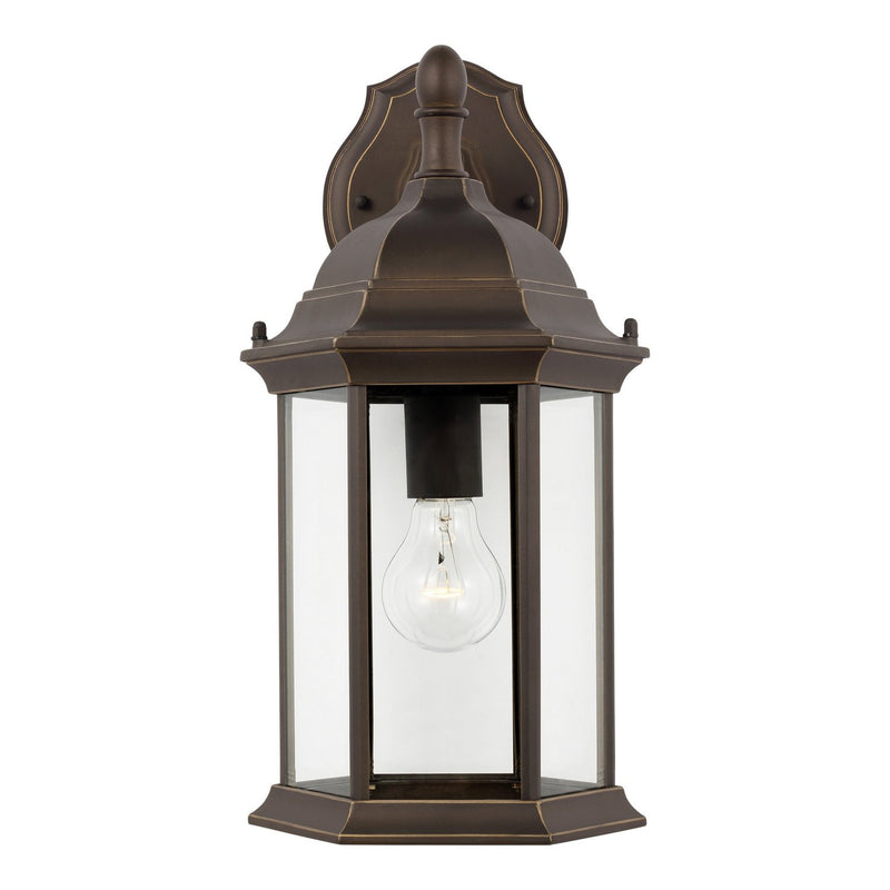 Sevier 15.88" Satin Etched Outdoor Wall Lantern in Antique Bronze