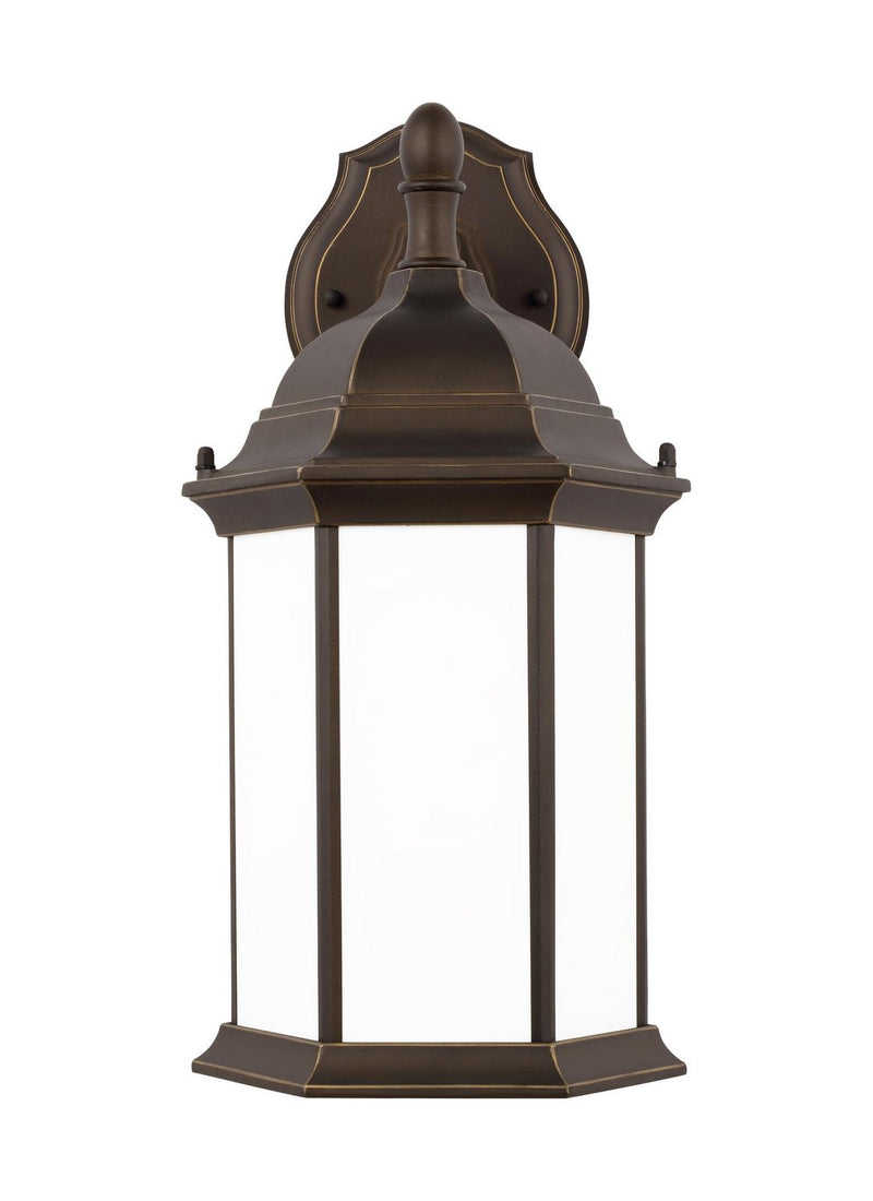 Sevier 15.88" Satin Etched Outdoor Wall Lantern in Antique Bronze