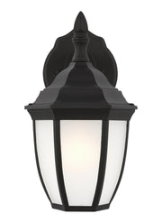 Bakersville 11" Satin Etched Outdoor Wall Lantern in Black