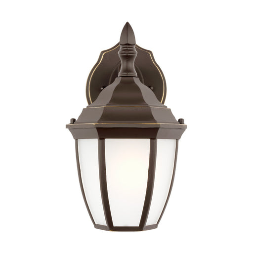 Bakersville 11" Satin Etched Outdoor Wall Lantern in Antique Bronze