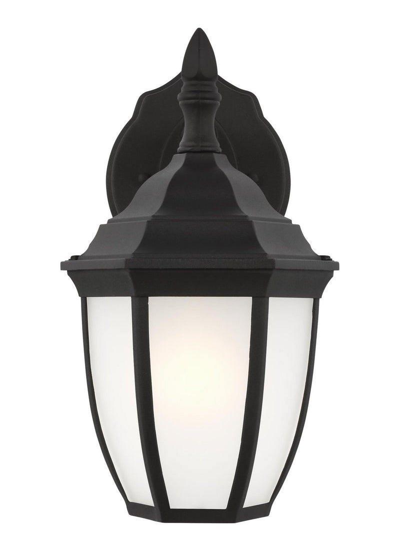 Bakersville 11" Satin Etched Outdoor Wall Lantern in Black