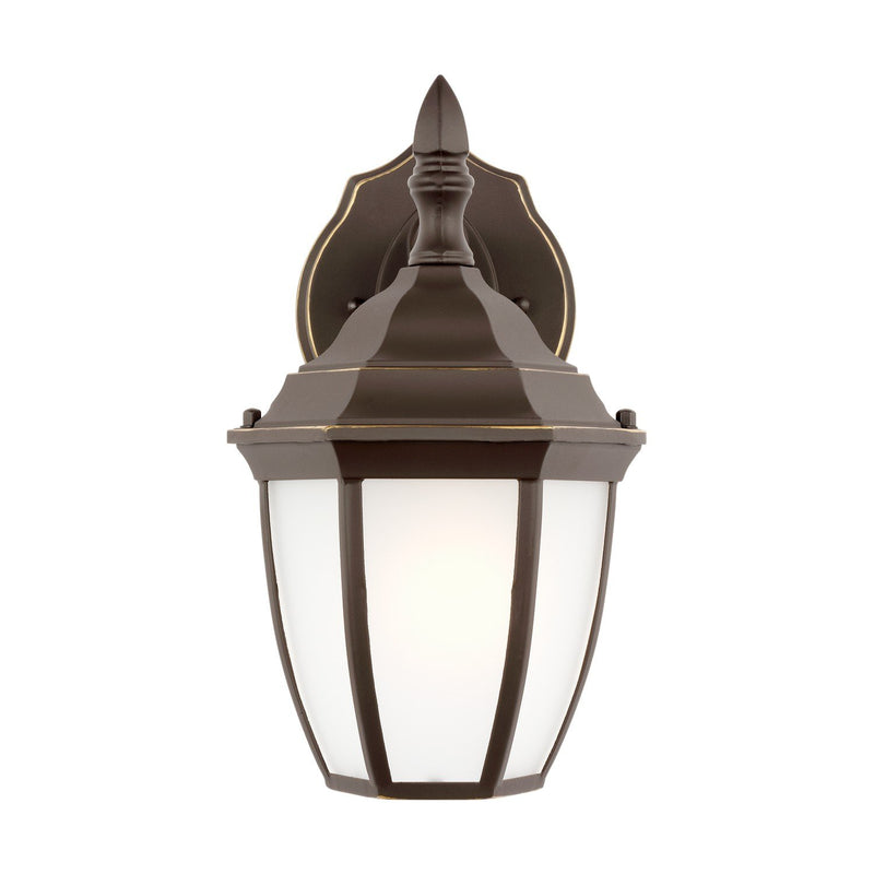 Bakersville 11" Satin Etched Outdoor Wall Lantern in Antique Bronze