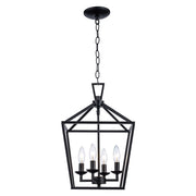 Lacey 4-Light 12" Cage Chandelier in Black