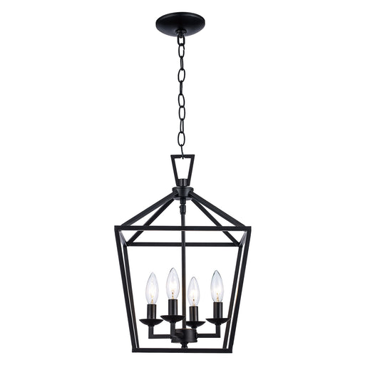 Lacey 4-Light 12" Cage Chandelier in Black