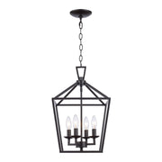 Lacey 4-Light 12" Cage Chandelier in Rubbed Oil Bronze