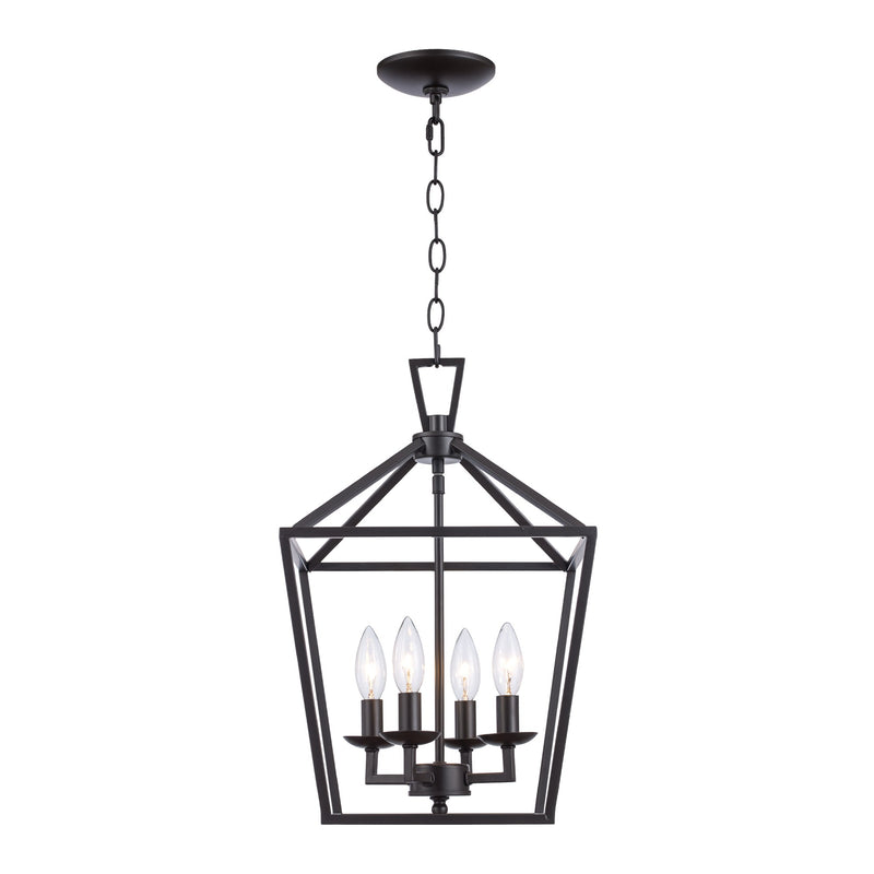 Lacey 4-Light 12" Cage Chandelier in Rubbed Oil Bronze