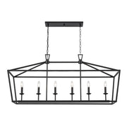 Lacey 6-Light 49" Linear Chandelier in Black