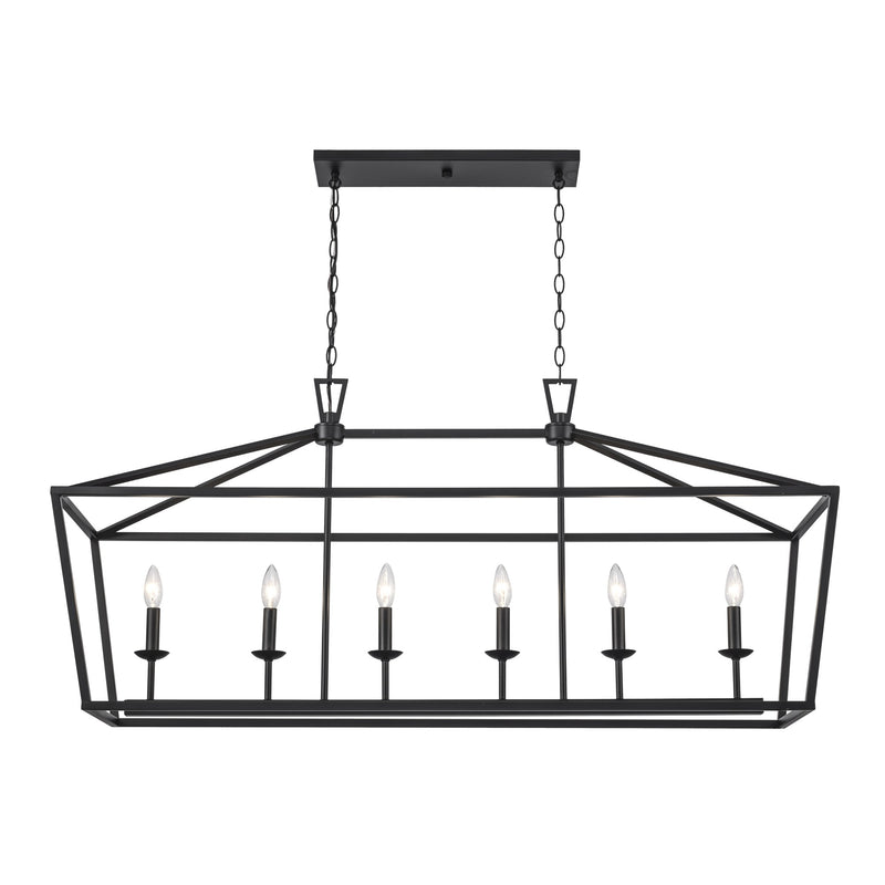 Lacey 6-Light 49" Linear Chandelier in Black