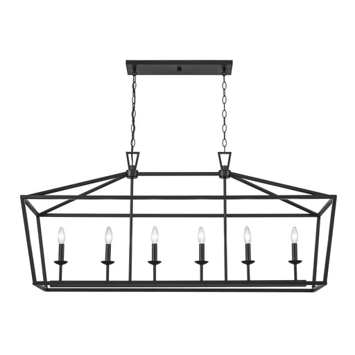 Lacey 6-Light 49" Linear Chandelier in Black