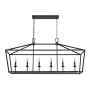 Lacey 6-Light 49" Linear Chandelier in Black