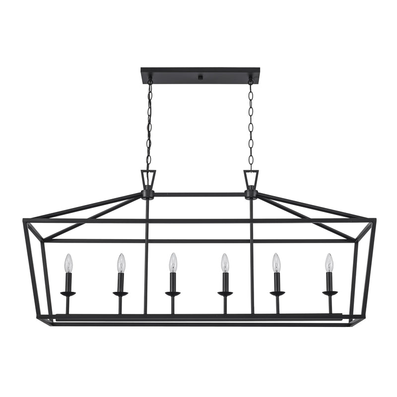 Lacey 6-Light 49" Linear Chandelier in Black