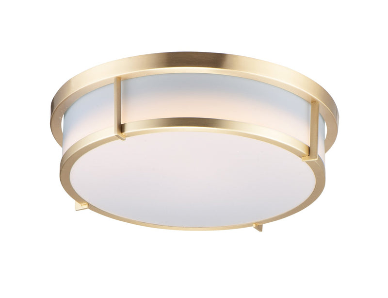 Rogue 13" 2 Light Flush Mount in Satin Brass