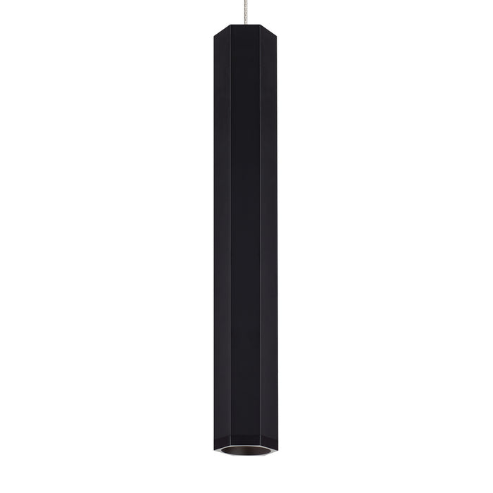 Blok LED Pendant in Matte Black/Satin Nickel