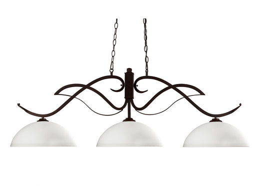 Phoenix 4 Light Island in Bronze with Matte Opal Glass Shade