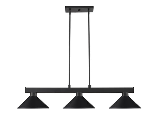 Cobalt 3 Light Flush Mount in Matte Black with Matte Black Steel Shade